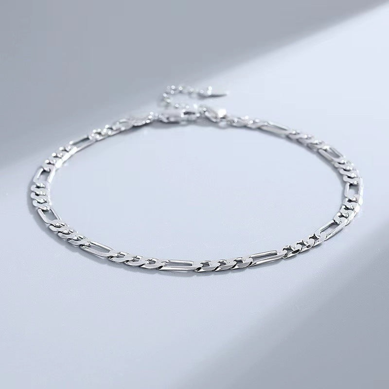 925 sterling silver figaro boho anklet by Tree of Life Studio with elegant link design