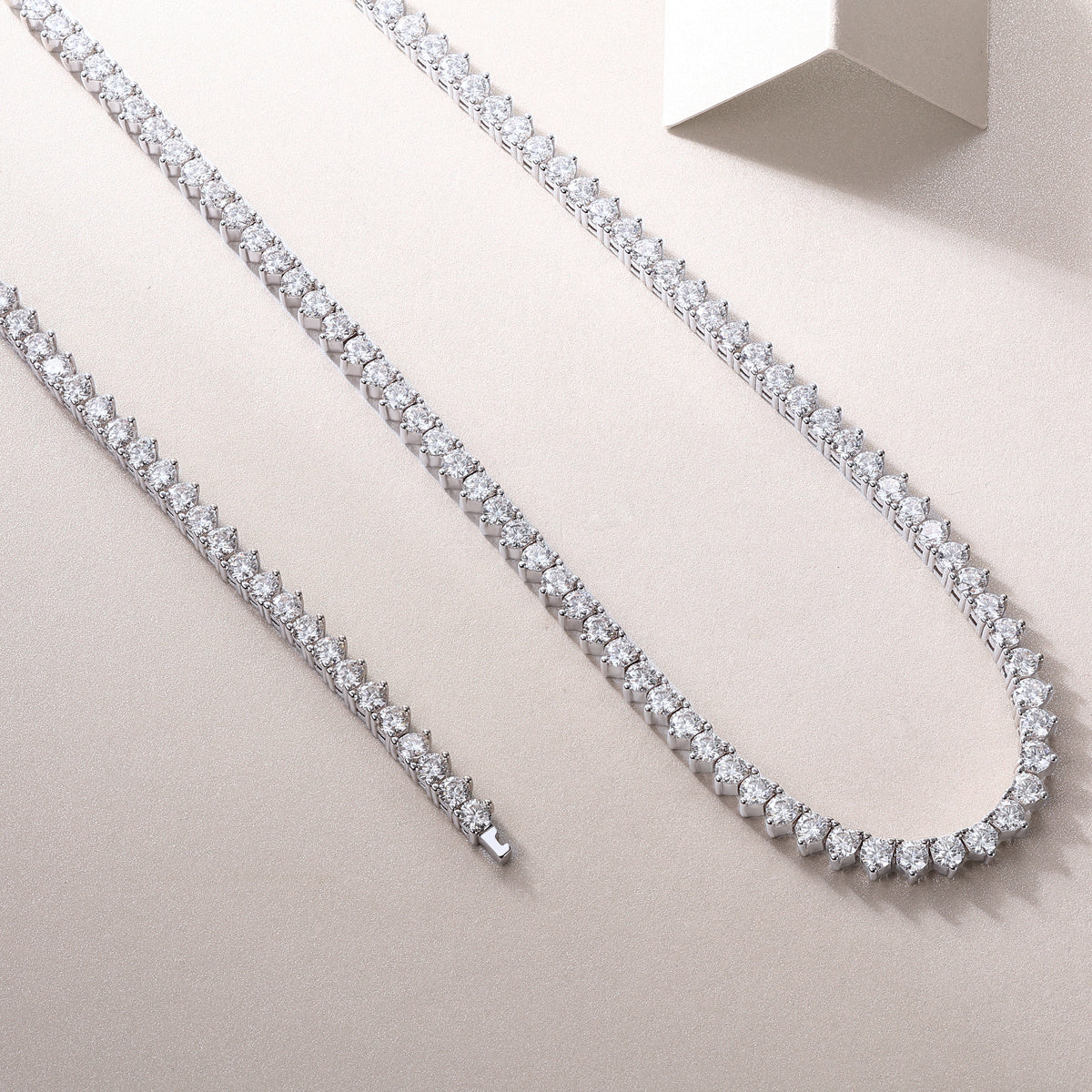 Tree of Life Studio necklace set featuring sparkling stones as an affordable alternative to natural diamonds