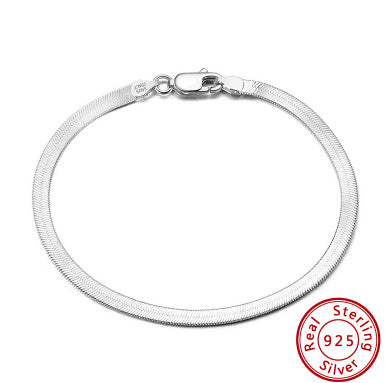 Tree of Life Studio flat snake bone silver bracelet made of 925 sterling silver with lobster clasp