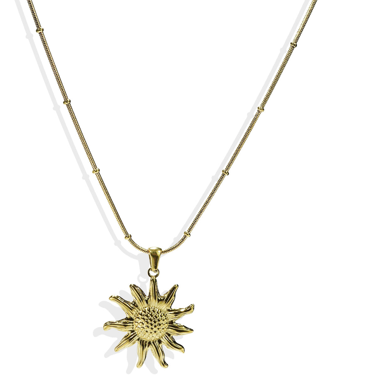 Tree of Life Studio 18K gold sun pendant necklace earring set hypoallergenic gold sun necklace on chain