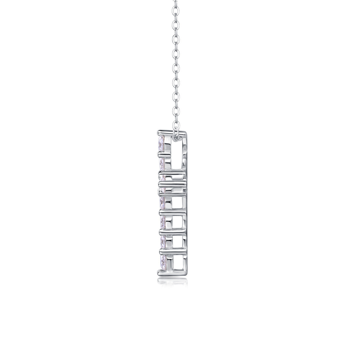 Tree of Life Studio moissanite cross pendant necklace with silver chain and sparkling stones