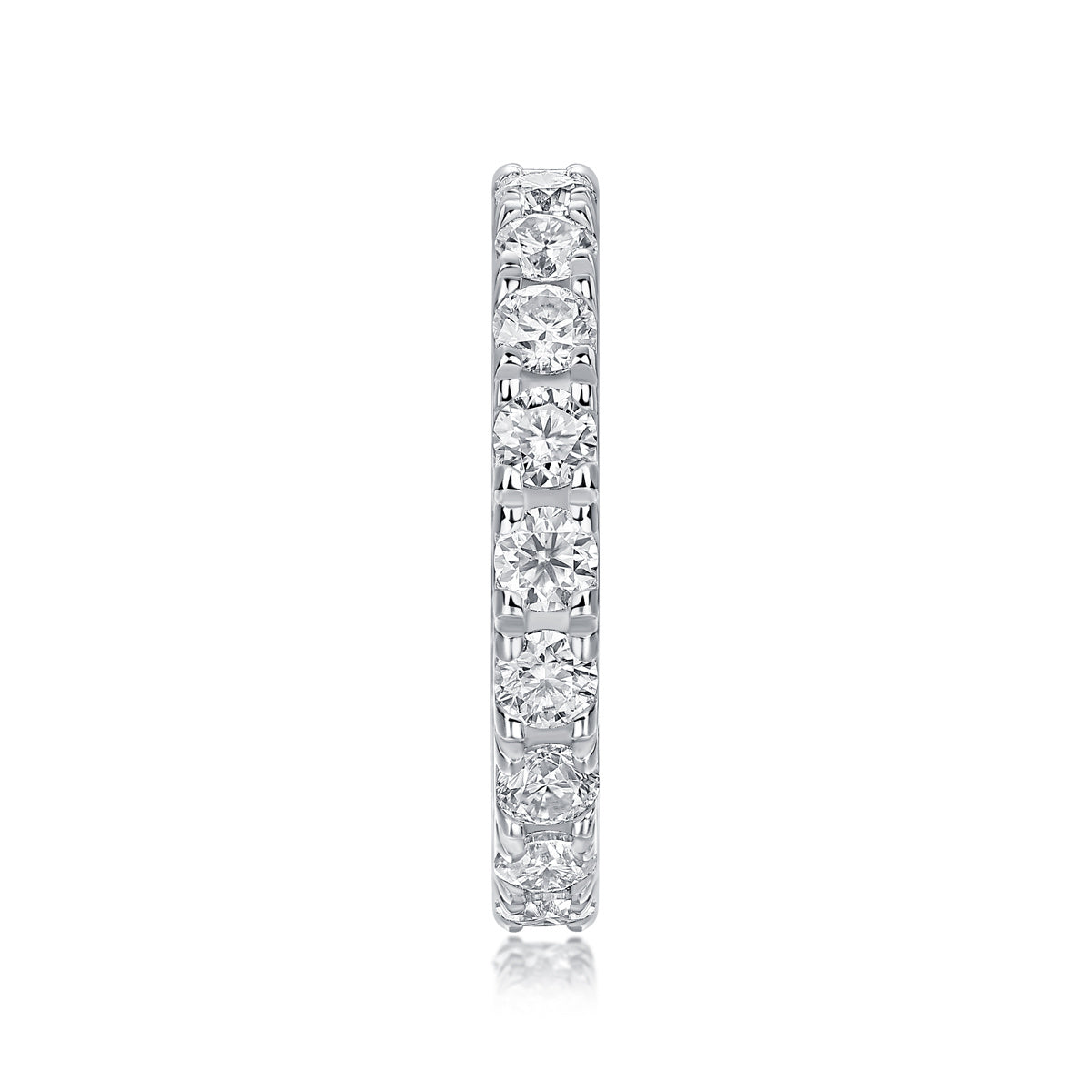 Elegant moissanite diamond ring from Tree of Life Studio featuring a row of sparkling stones