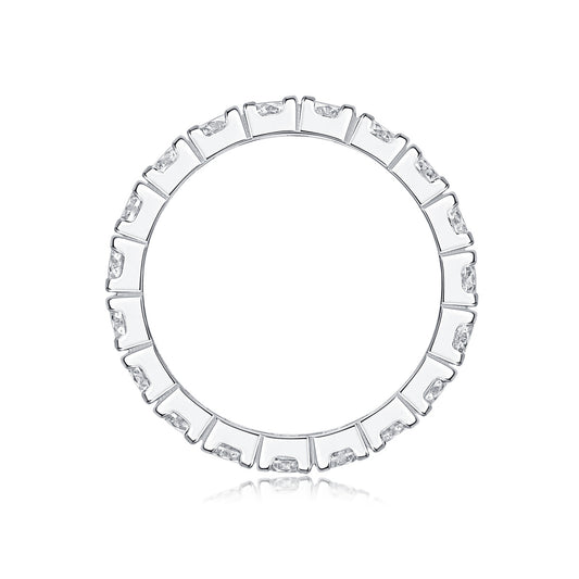 Tree of Life Studio delicate moissanite diamond ring with evenly spaced stones in silver setting