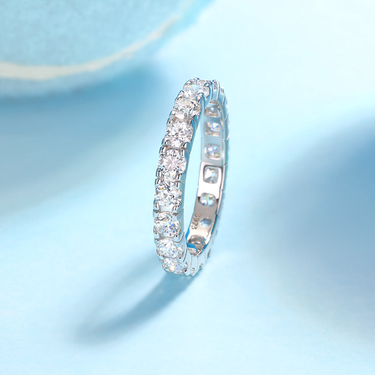 Tree of Life Studio moissanite diamond ring with sparkling stones set in silver band