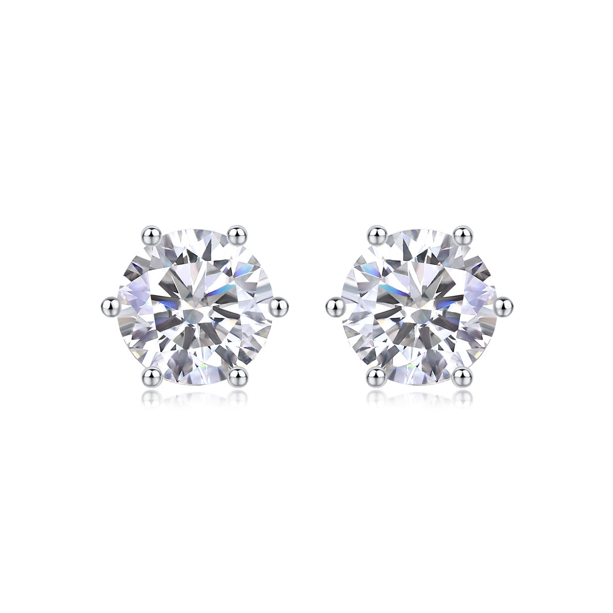 Tree of Life Studio moissanite diamond stud earrings in six-prong white metal setting