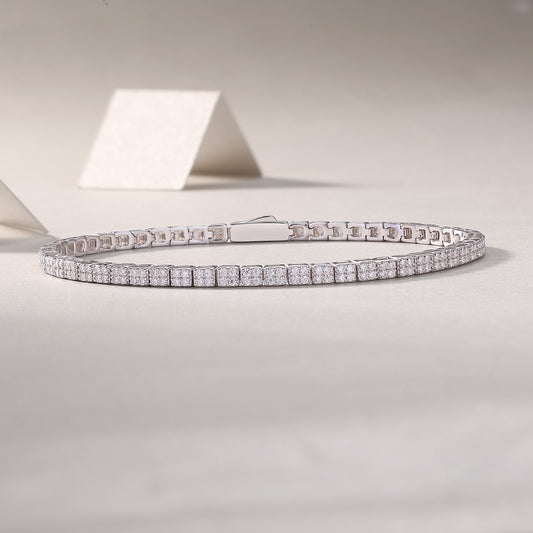 Tree of Life Studio moissanite diamond tennis bracelet in silver with sparkling square-cut stones