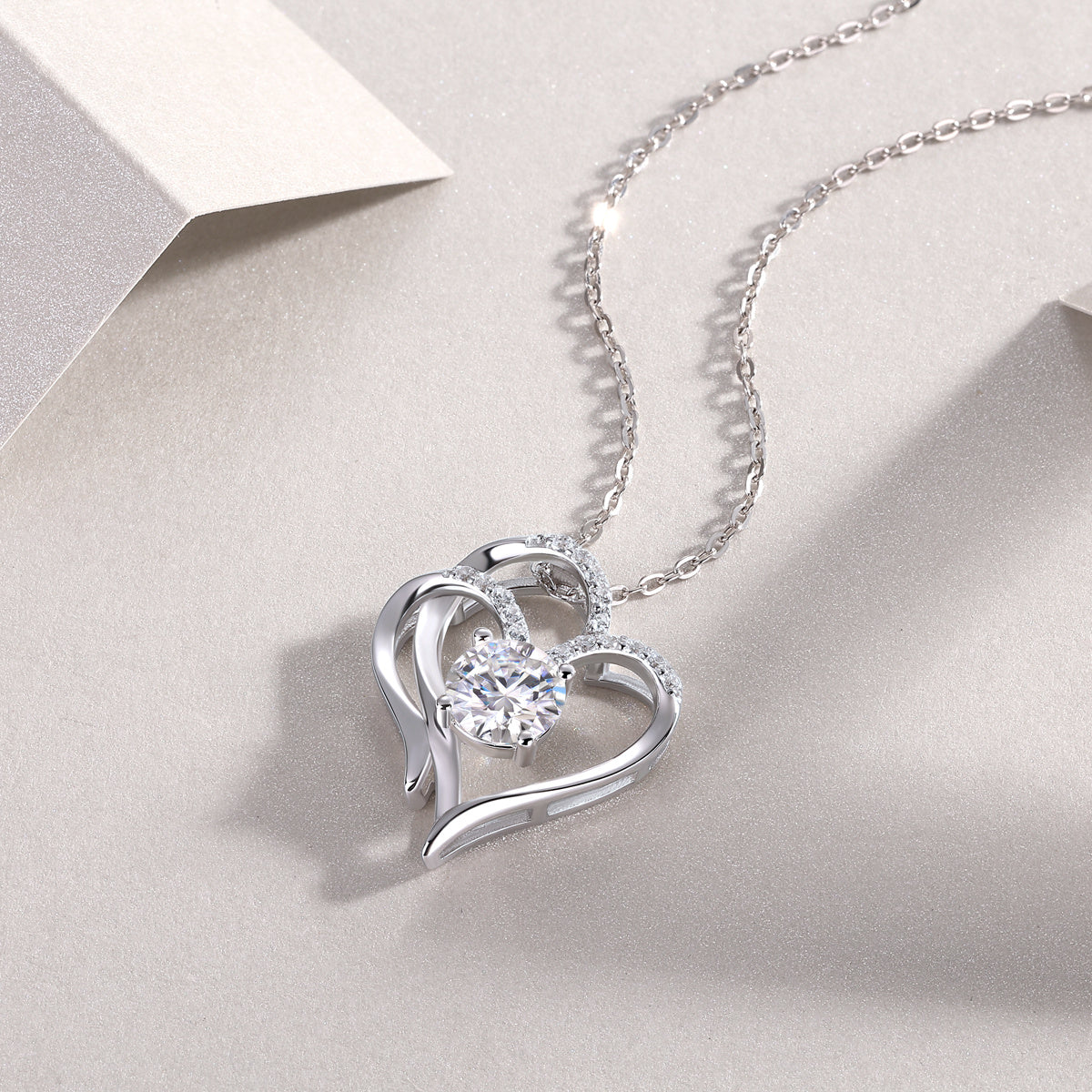 Tree of Life Studio heart shaped moissanite pendant gift necklace with silver chain