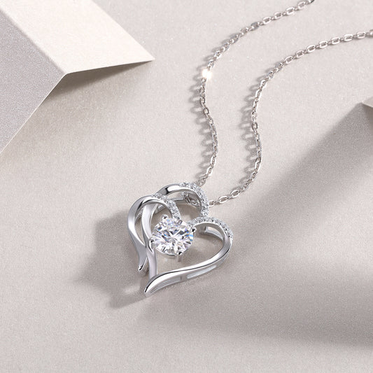 Tree of Life Studio heart shaped moissanite pendant gift necklace with silver chain