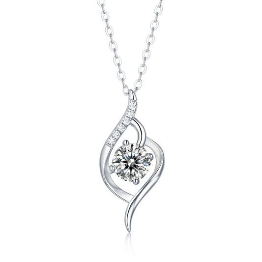 Tree of Life Studio elegant moissanite silver necklace set with sparkling centerpiece pendant