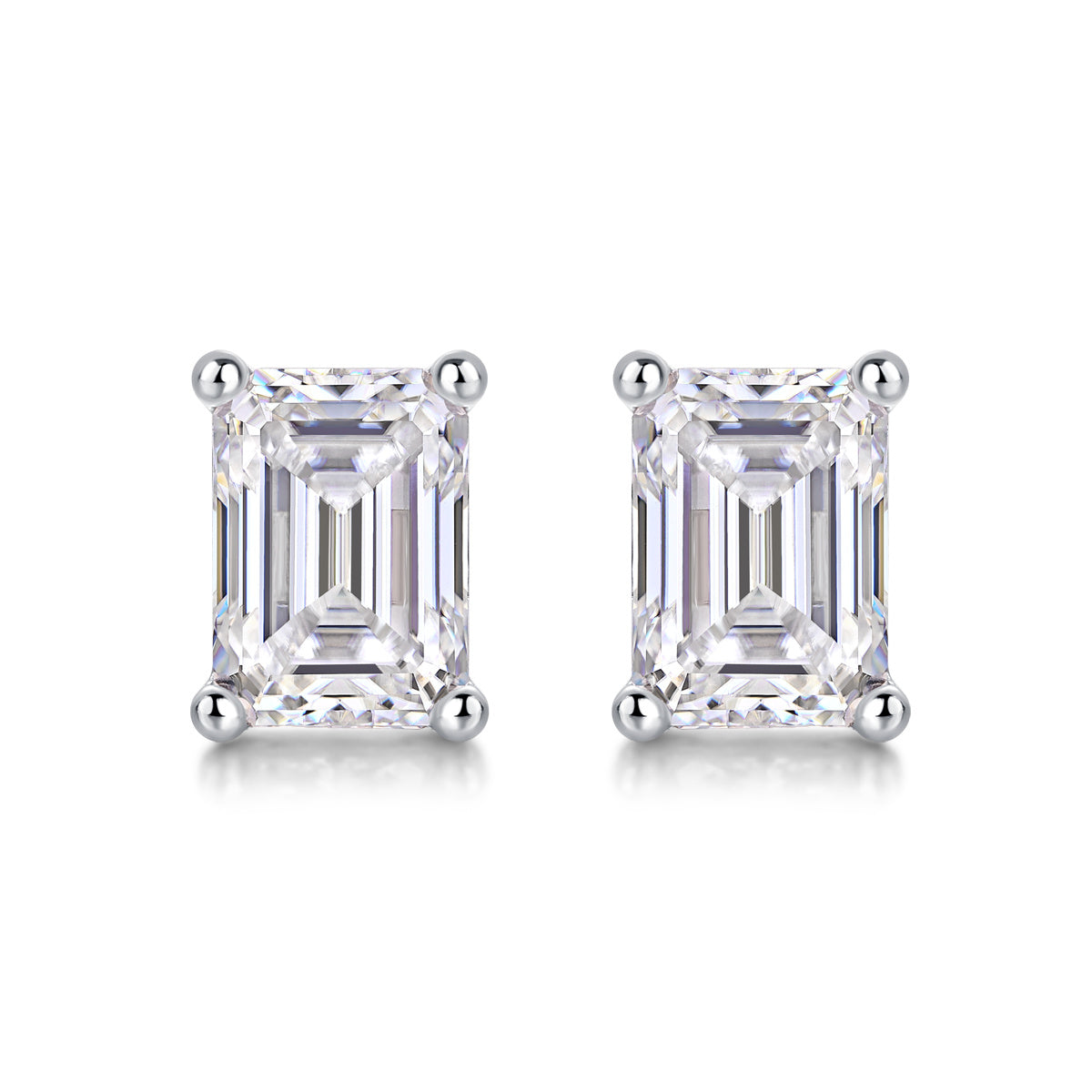 Tree of Life Studio princess cut moissanite studs earrings with four-prong silver setting