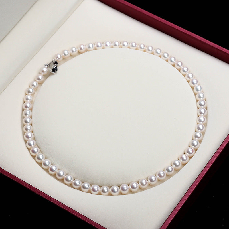 Tree of Life Studio spiritual pearl necklace for women displayed in an elegant jewelry box