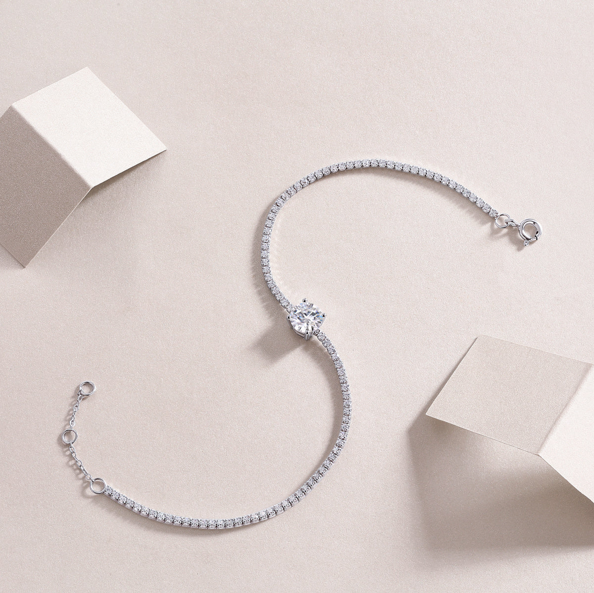 The Dawn high quality moissanite bracelet with sparkling stones from Tree of Life Studio