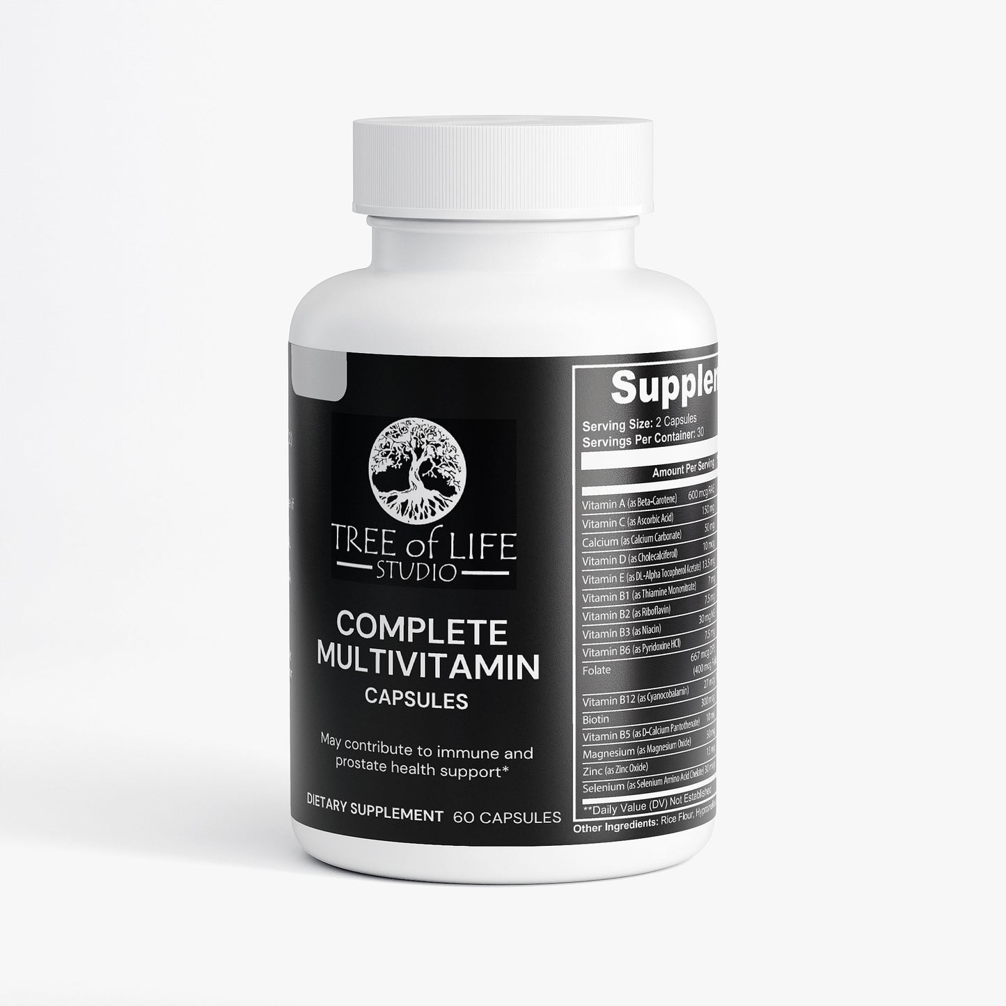 Tree of Life Studio complete multivitamin capsules bottle American made multivitamin capsules