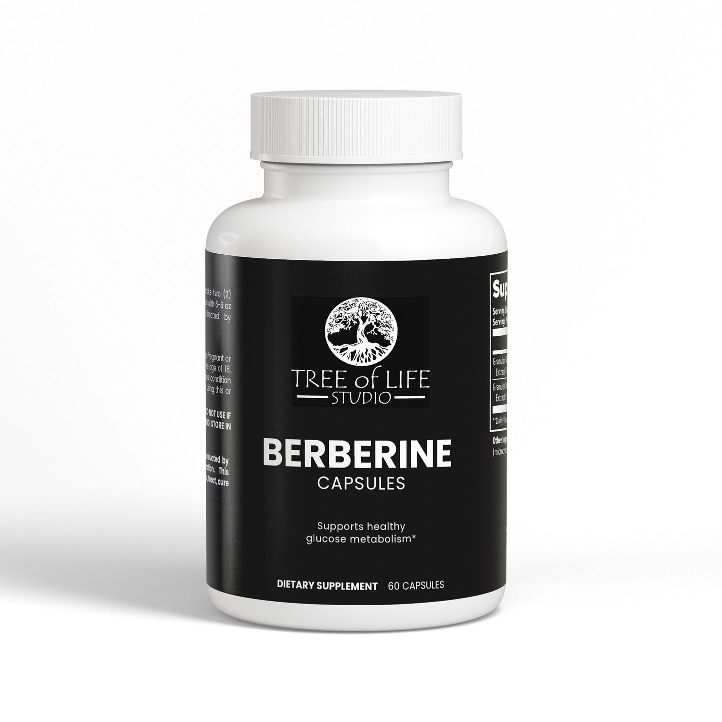 Tree of Life Studio premium berberine capsules dietary supplement bottle with 60 capsules