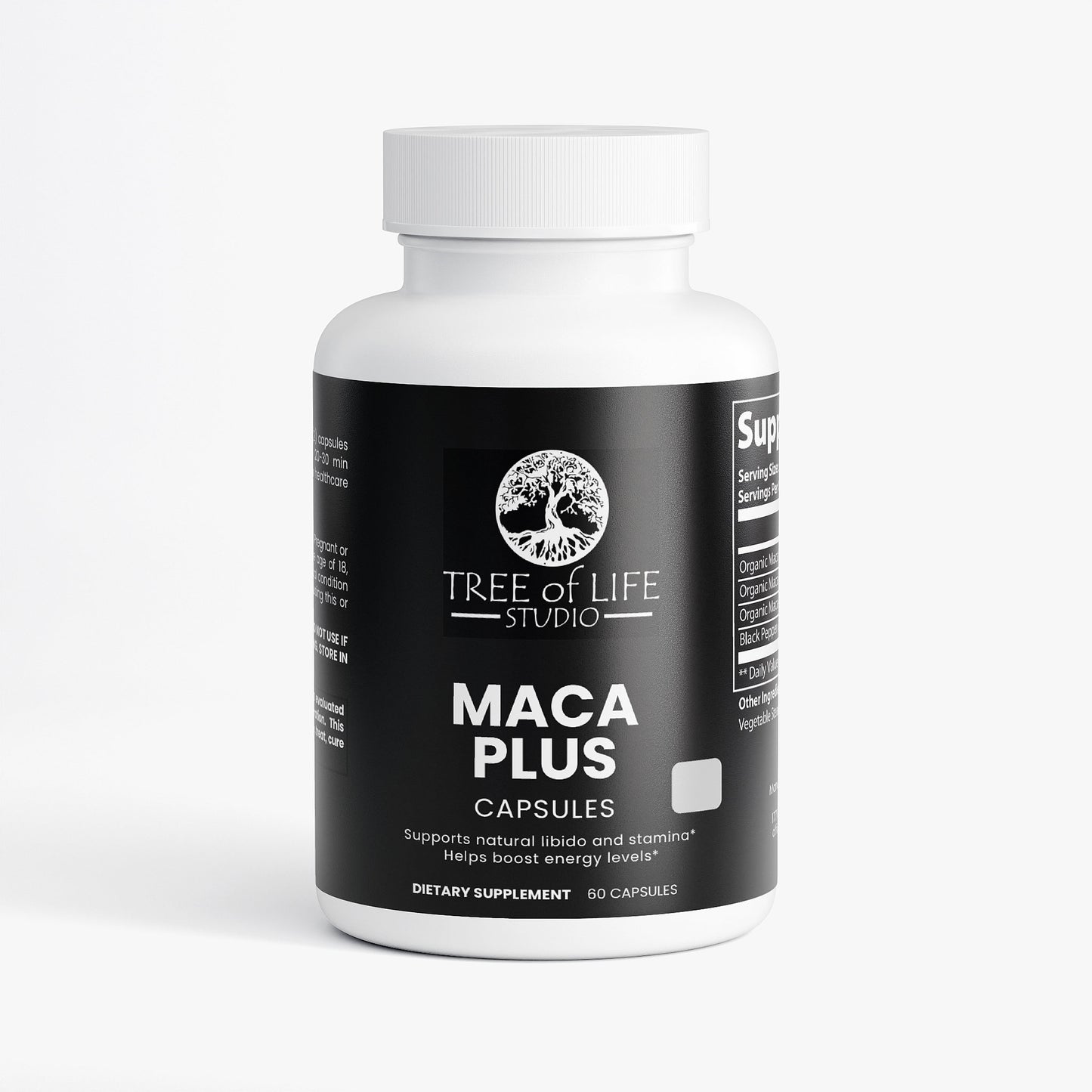 Tree of Life Studio Maca Plus Capsules bottle natural extracts premium maca supplement for energy and stamina