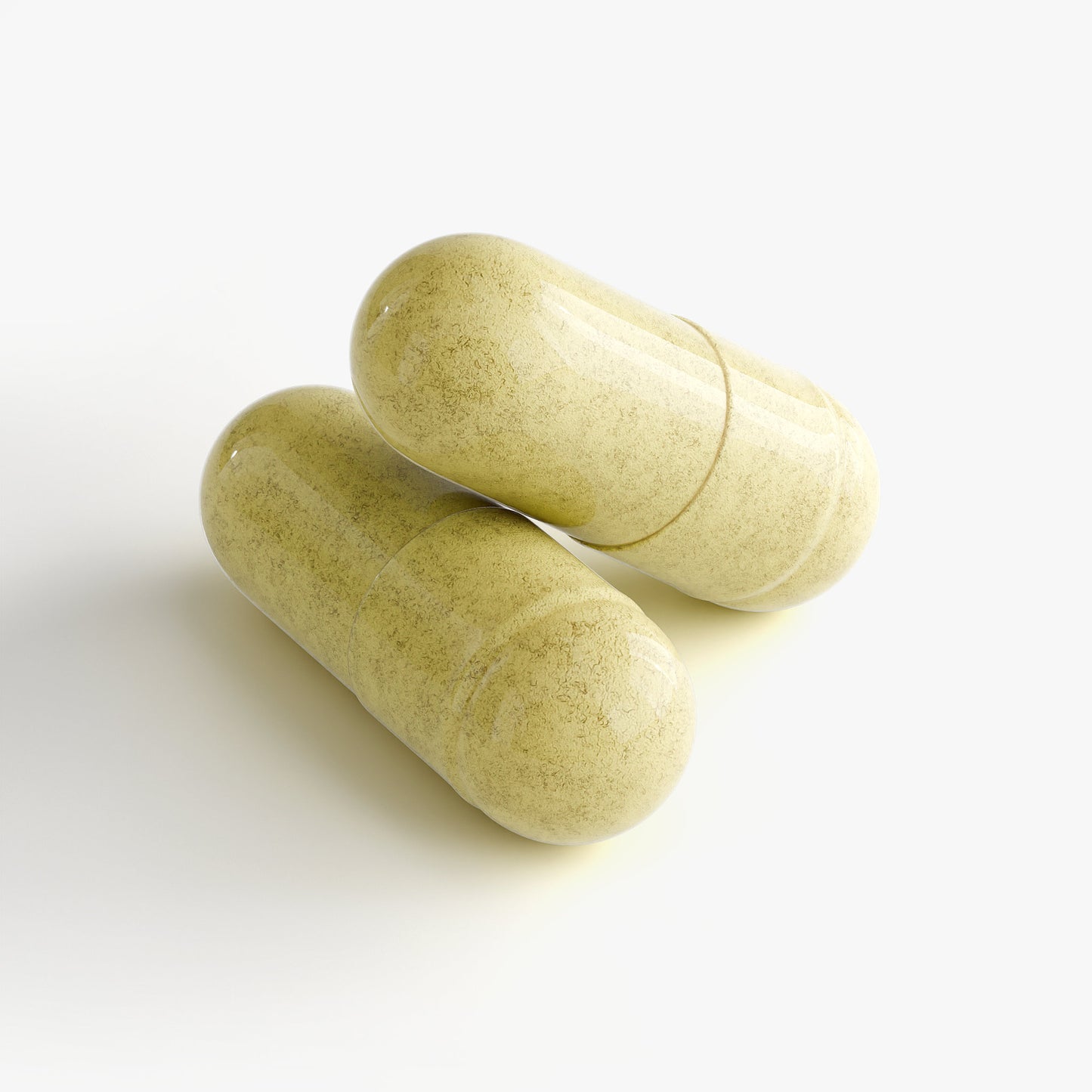 Two beige capsules of Tree of Life Studio premium NAD+ energy boosters specialty supplements