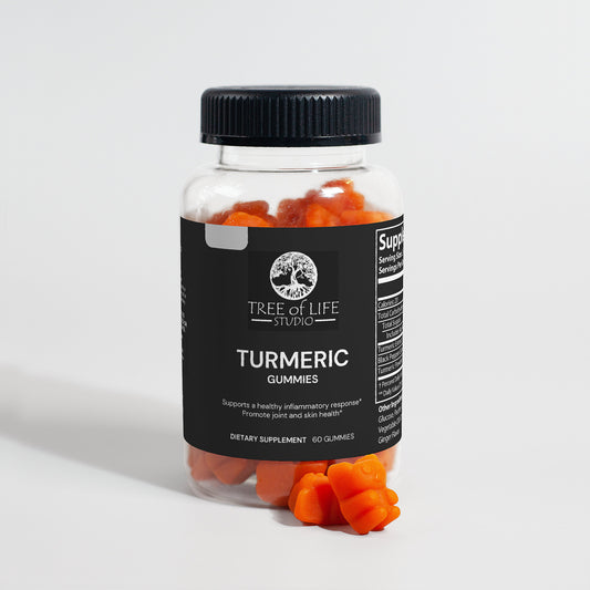 Tree of Life Studio turmeric gummies bottle featuring premium turmeric gummies USA dietary supplement