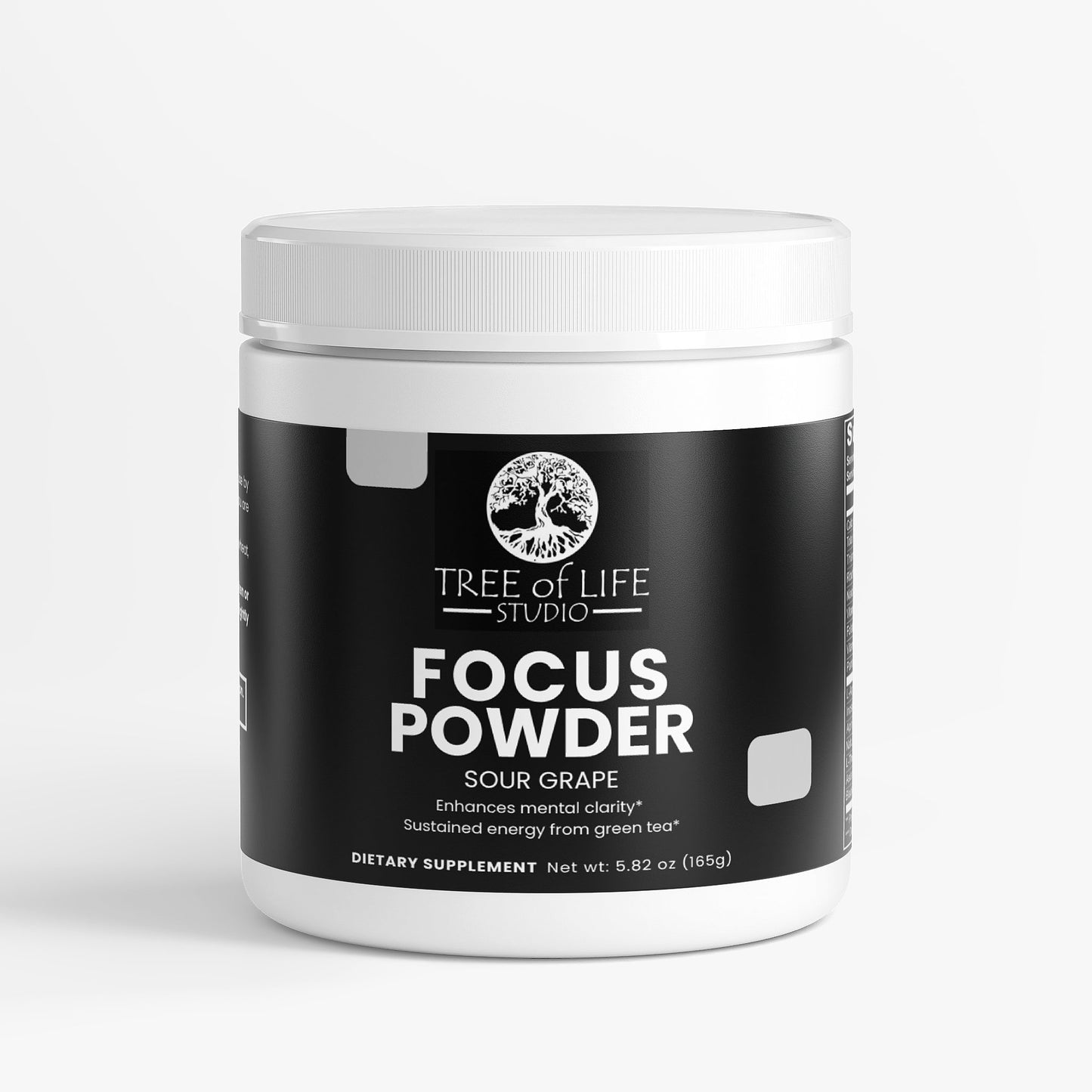 Tree of Life Studio nootropic powder for mental clarity in sour grape flavor dietary supplement container