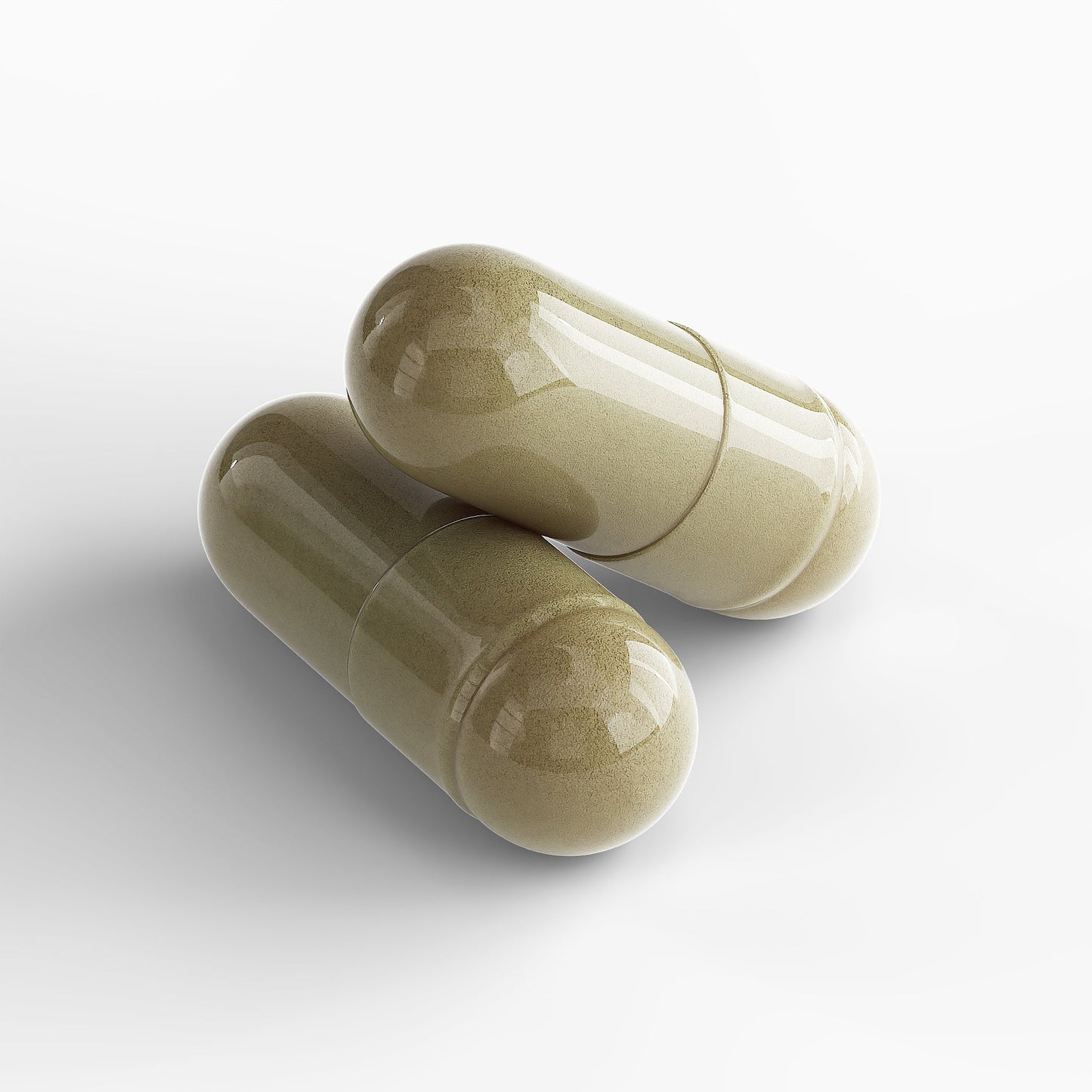 Two brown capsules representing Tree of Life Studio natural formula for menopause support supplement