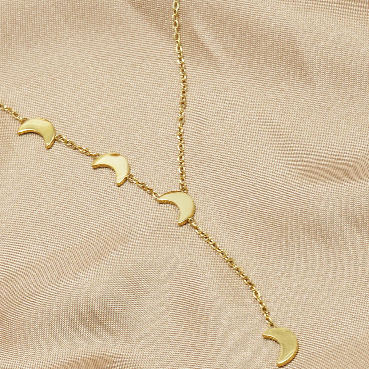 Tree of Life Studio hypoallergenic moon pendant necklace with gold crescent moon charms on chain