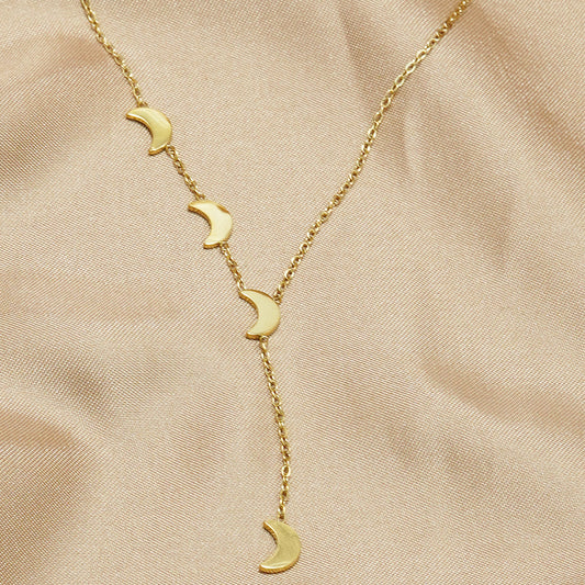Tree of Life Studio hypoallergenic moon pendant necklace with gold crescent moon charms on delicate chain