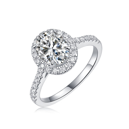 Tree of Life Studio large moissanite halo ring with oval center stone and diamond accents