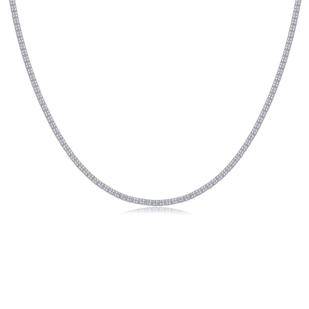 Winter Lake moissanite diamond jewelry delicate silver necklace from Tree of Life Studio
