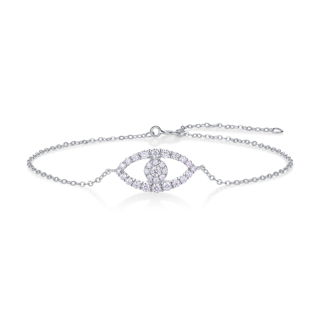 Tree of Life Studio wishing eye diamond bracelet with delicate silver chain and sparkling diamond eye charm