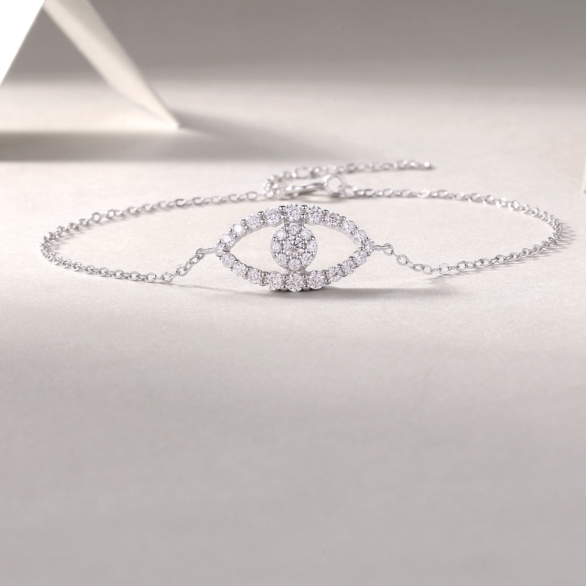 Tree of Life Studio wishing eye diamond bracelet with sparkling clear stones on delicate silver chain
