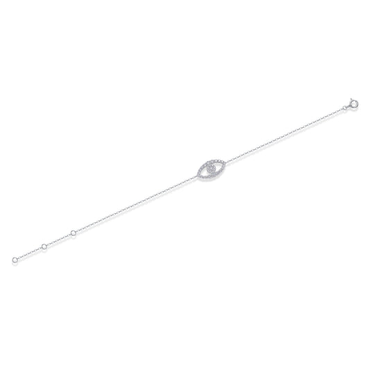 Tree of Life Studio delicate silver wishing eye diamond bracelet with adjustable chain