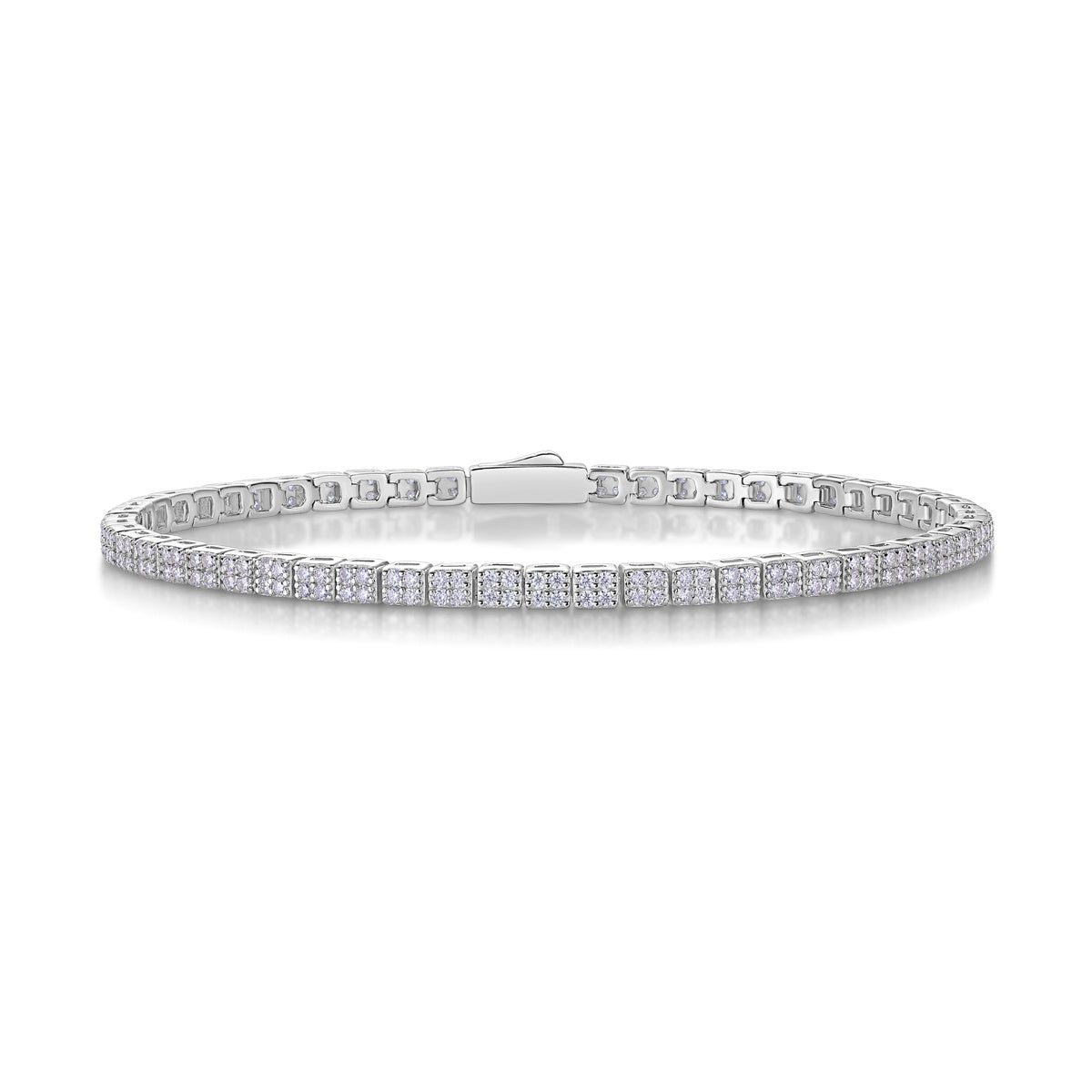 Tree of Life Studio elegant moissanite diamond tennis bracelet with square-cut stones in silver setting