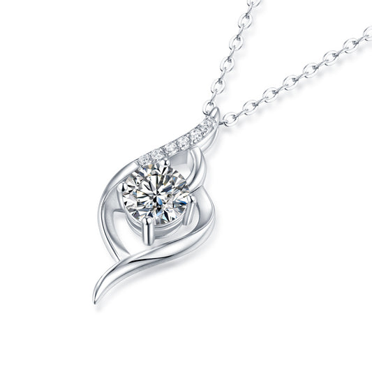 Tree of Life Studio moissanite silver necklace set with elegant swirl pendant and sparkling stones