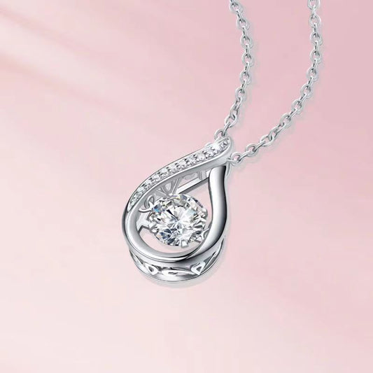 Tree of Life Studio Moissanite water drop 925 silver necklace with sparkling teardrop pendant on chain