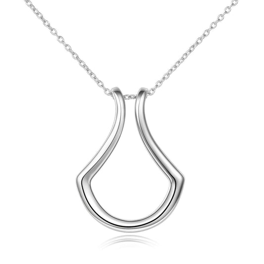 Tree of Life Studio silver pendant necklace for holding rings with a smooth, curved design