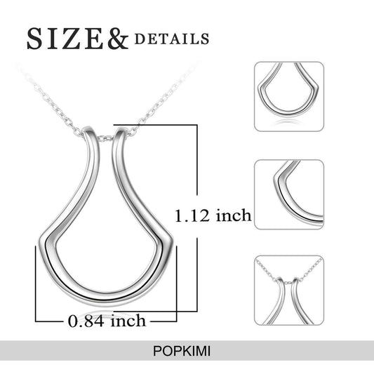 Tree of Life Studio silver pendant necklace for holding rings with 1.12 by 0.84 inch dimensions