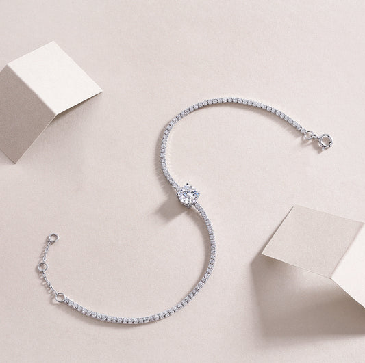 The Dawn high quality moissanite bracelet with sparkling stones from Tree of Life Studio