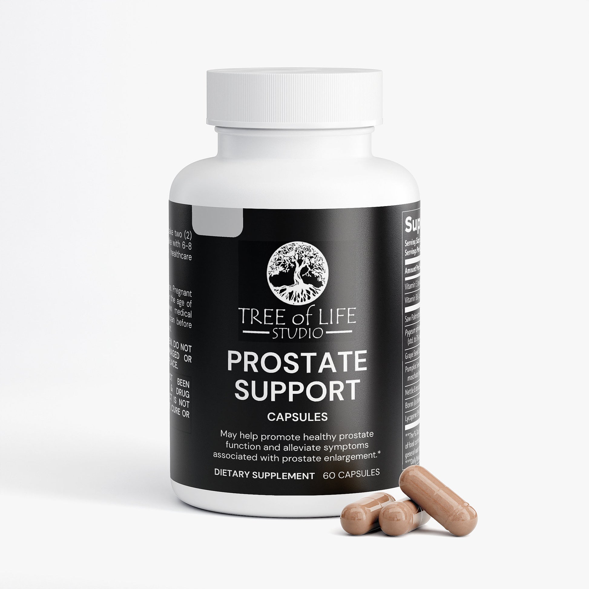 Tree of Life Studio best prostate support capsules bottle with 60 dietary supplement capsules