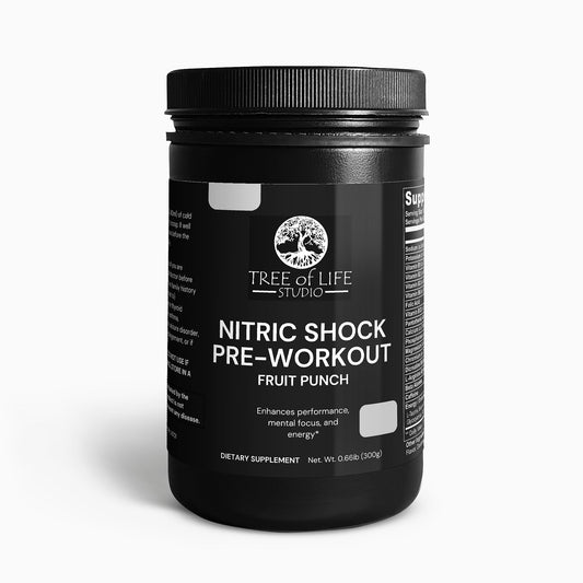 Tree of Life Studio Nitric Shock Pre-Workout Powder Fruit Punch flavor dietary supplement