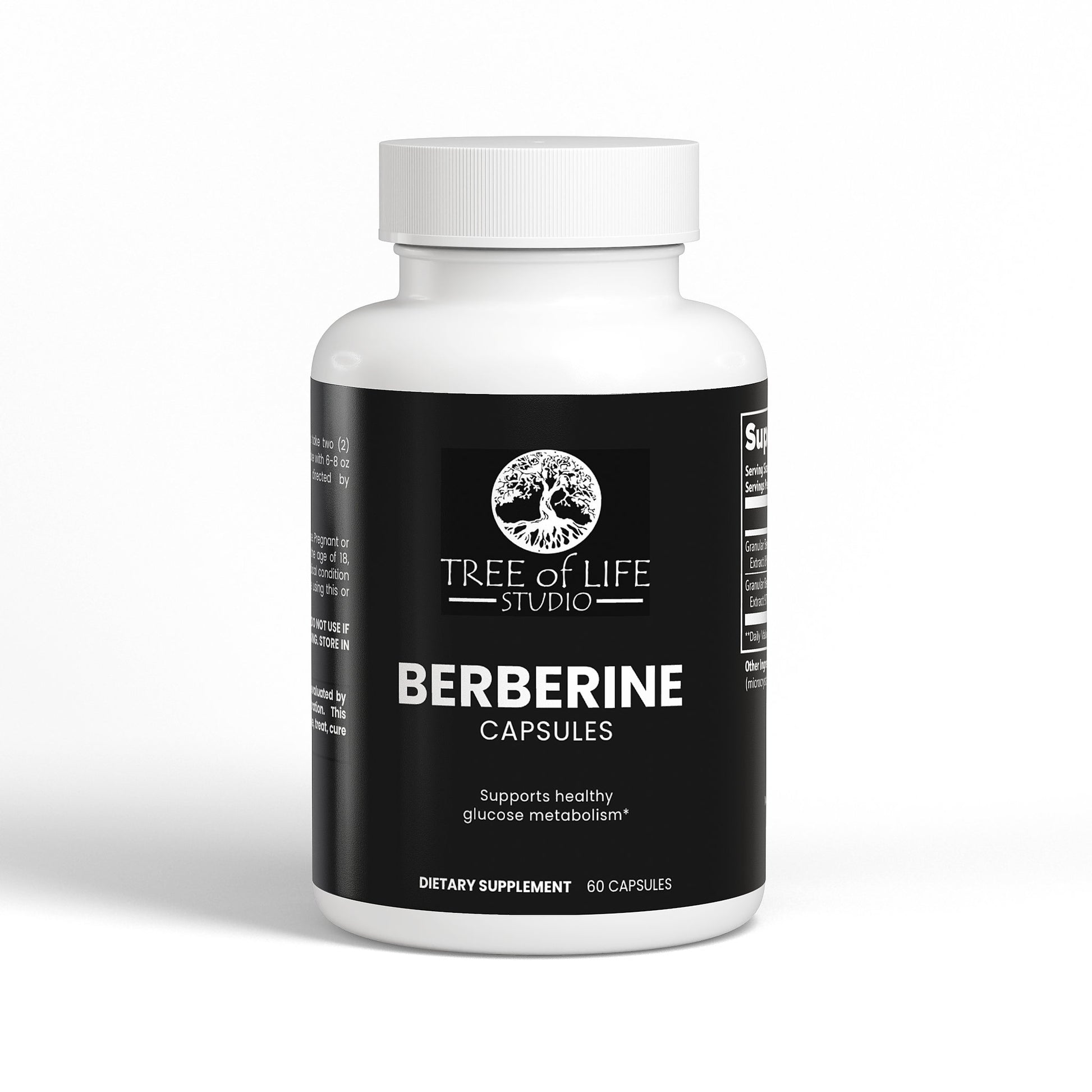 Tree of Life Studio premium berberine capsules dietary supplement bottle with 60 capsules