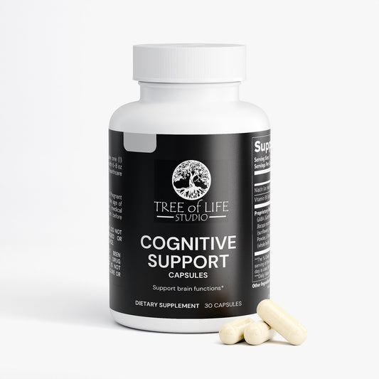 Tree of Life Studio cognitive support capsules premium brain support supplement bottle with three capsules