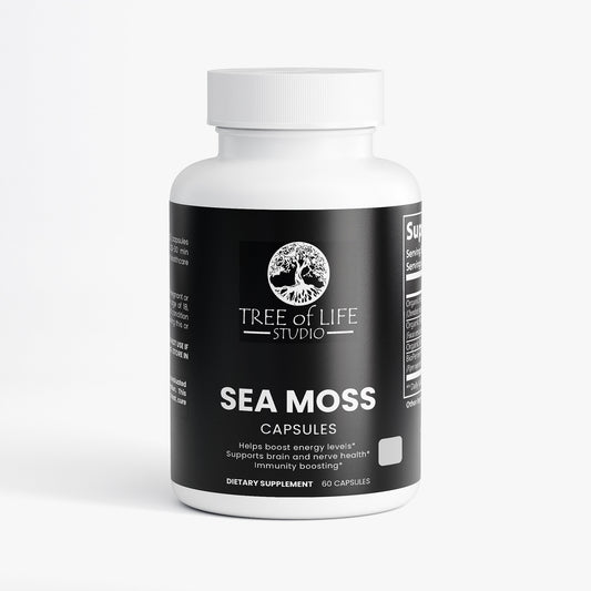Tree of Life Studio premium sea moss capsules bottle with 60 capsules dietary supplement
