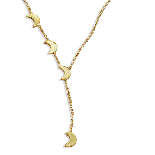 Tree of Life Studio gold hypoallergenic moon pendant necklace with multiple crescent moon charms on chain